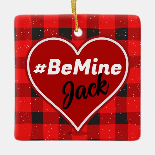 I ♥ U I Love You Buffalo Plaid Ornament (Voorkant)