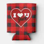 I ♥ U Ik hou van je Buffalo Plaid Cooler (Voorkant)