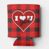 I ♥ U Ik hou van je Buffalo Plaid Cooler (Achterkant)