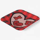 I ♥ U Ik hou van je Buffalo Plaid Papier Bord (Gebogen)