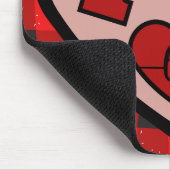 I ♥ U Ik hou van u Buffalo Plaid Mousepad Muismat (Hoek)