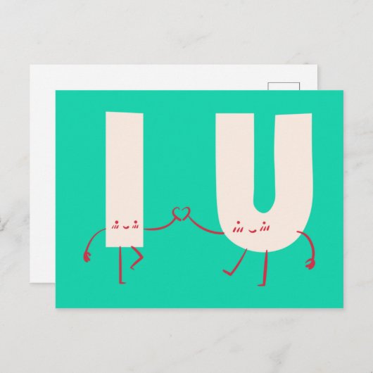 I & U = Liefde Briefkaart (Voorkant / Achterkant)
