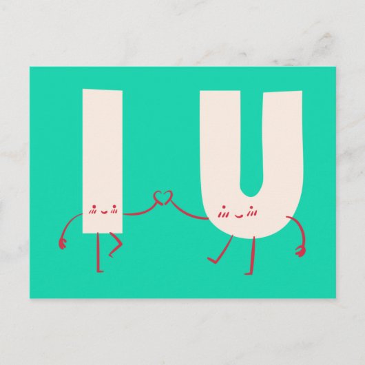 I & U = Liefde Briefkaart (Voorkant)