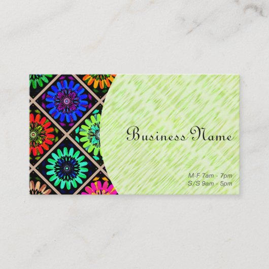 I/U-plukkleur/Radiant Flowers, eigenaar of werknem Visitekaartje (Voorkant)