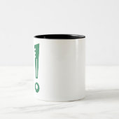 i ! uitroepteken tweekleurige koffiemok (Center)