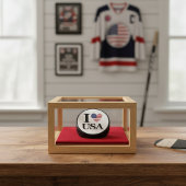 "I ❤️ USA" HOCKEY PUCK