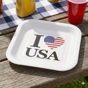 "I ❤️ USA" PAPIEREN BORDJE