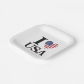 "I ❤️ USA" PAPIEREN BORDJE (Gebogen)