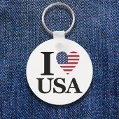 "I ❤️ USA" Ronde Sleutelhanger