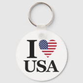 "I ❤️ USA" Ronde Sleutelhanger (Achterkant)