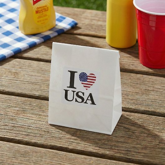 "I ❤️ USA" VIERKANTE STICKER