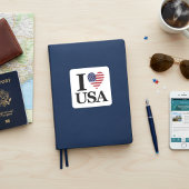 "I ❤️ USA" VIERKANTE STICKER