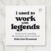 I Used To Work With Legends Funny Retirement Bedankjes Labels (Achterkant)