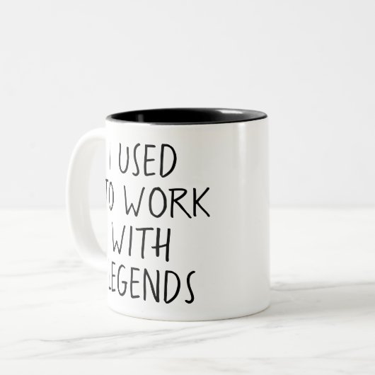 I Used to Work With Legends Tweekleurige Koffiemok (Voorkant links)