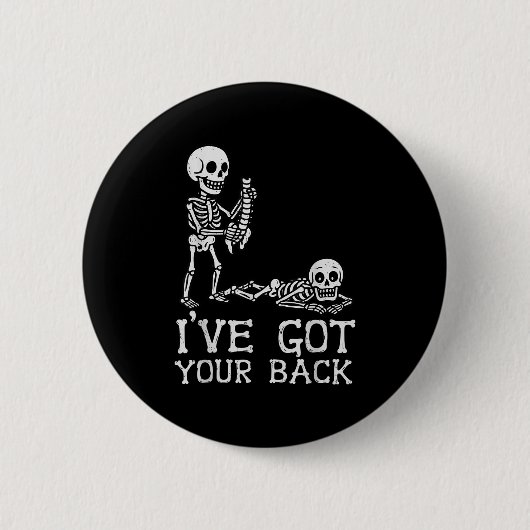 I’ve Got Your Back Skeleton Halloween Costume Funn Ronde Button 5,7 Cm (Voorkant)