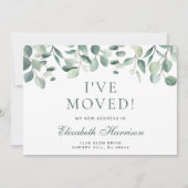 I Verhuisde Eucalyptus Greenery Waterverf Moving Aankondiging (Voorkant)