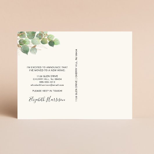 I Verplaatst Eucalyptus Waterverf Verplaatsen Aankondigingskaart