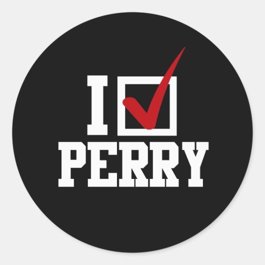 I VINKJE RICK PERRY (wit) Ronde Sticker (Voorkant)