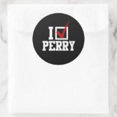 I VINKJE RICK PERRY (wit) Ronde Sticker (Tas)