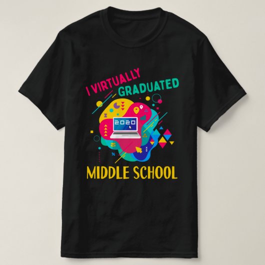 I Virtuele gediplomeerde MIDDEN-SCHOOL IN 2020 T-shirt (Design voorkant)