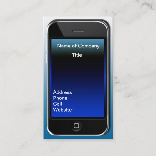 i Visitekaartje met telefoonnummer (Voorkant)
