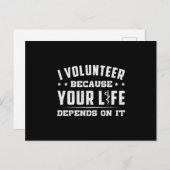 I Volunteer Paramedic Ambulance EMS EMT Funny Briefkaart (Voorkant / Achterkant)