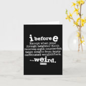 I Voor E Behalve Na C Grappige Grammatica Zin D Kaart (Gele Bloem)