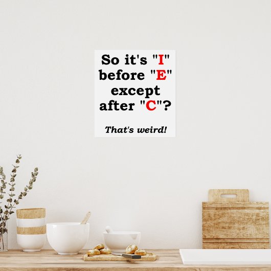 'I' voor 'E' Grappige Poster (Keuken)