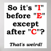 'I' voor 'E' Grappige Poster (Voorkant)
