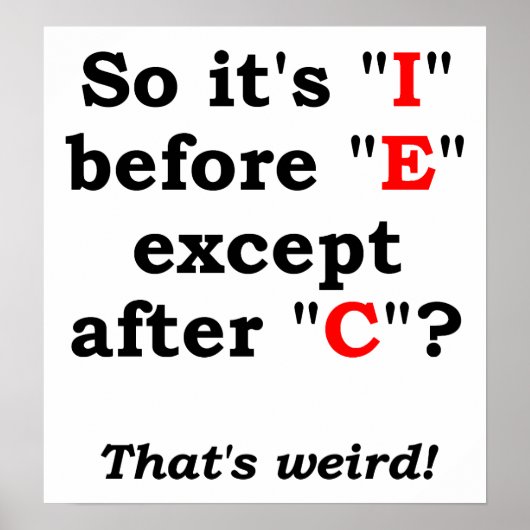 'I' voor 'E' Grappige Poster (Voorkant)