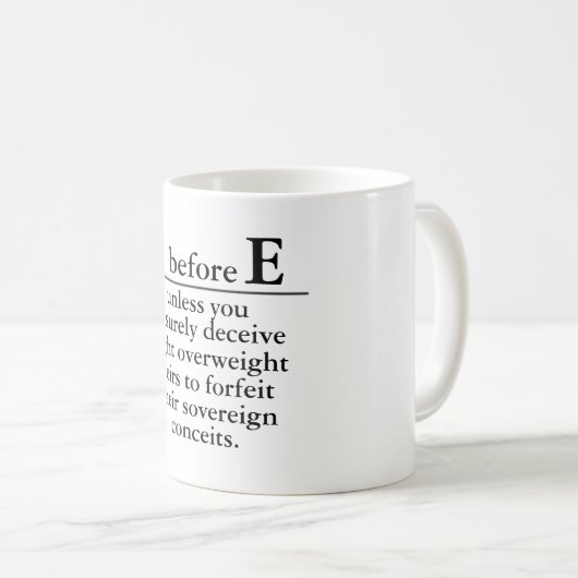 " i voor e " - mok koffie (Voorkant rechts)