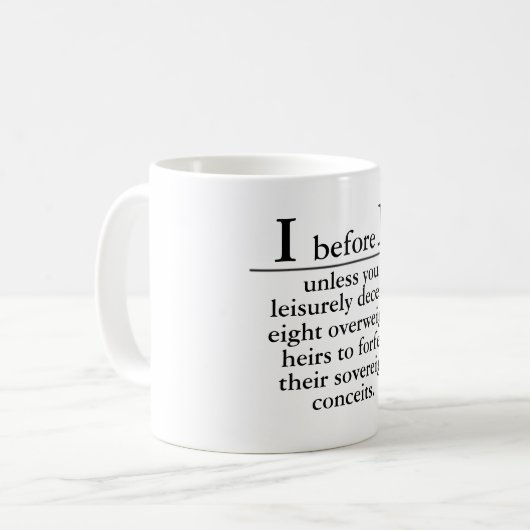 " i voor e " - mok koffie (Voorkant links)