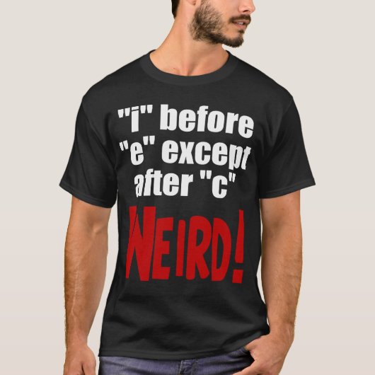 "i" voor "e" - vreemde Engelse taal T-shirt (Voorkant)