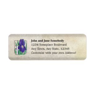 I voor het Monogram van de Bloem van de Iris Etiket