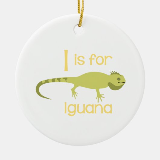 I voor Iguana Keramisch Ornament (Voorkant)