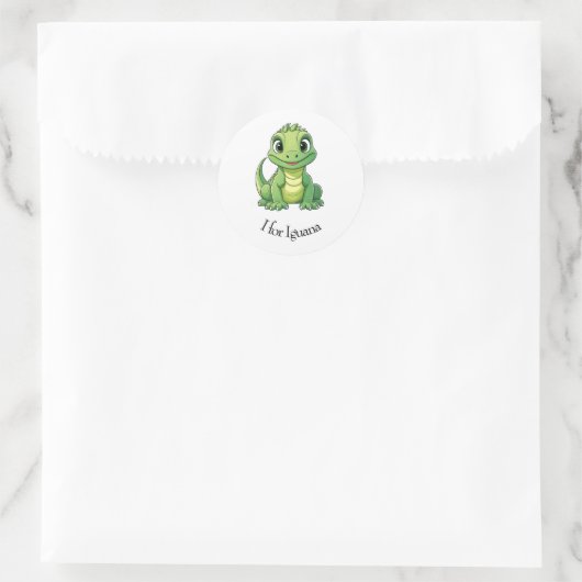 I voor Iguana Ronde Sticker (Tas)