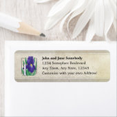 I voor Iris Flower Monogram Etiket (Insitu)