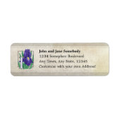 I voor Iris Flower Monogram Etiket (Voorkant)