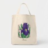 I voor Iris Flower Monogram Tote Bag (Voorkant)