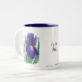 I voor Iris Flower Monogram Tweekleurige Koffiemok (Voorkant links)