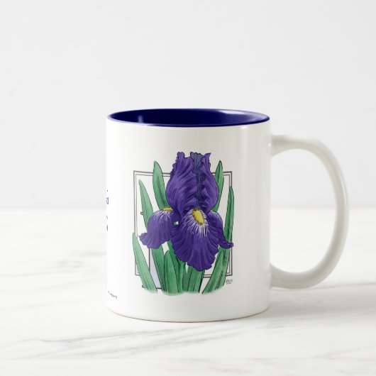 I voor Iris Flower Monogram Tweekleurige Koffiemok (Rechts)