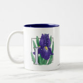 I voor Iris Flower Monogram Tweekleurige Koffiemok (Links)