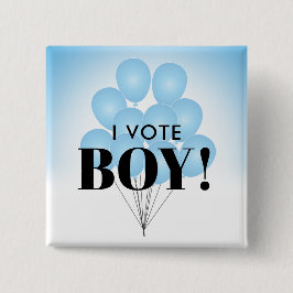 I Vote Blue Balloons Gender Reveal Party Vierkante Button 5,1 Cm