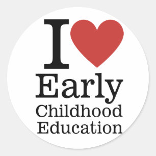 I ❤️ Vroegschoolse educatie voor studenten/faculte Ronde Sticker