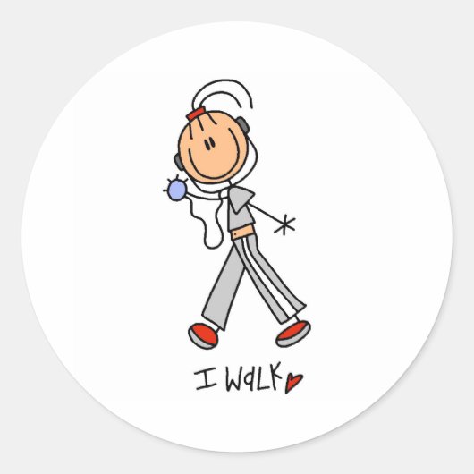I Walk Ronde Sticker (Voorkant)