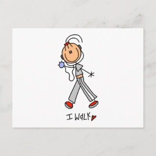 I Walk Tshirts en Gifts Briefkaart