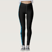 I Walk With Jesus, Black With Blue Stripes Leggings (Voorkant)