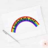 I Wanna Die - Rainbow Rechthoekige Sticker (Envelop)