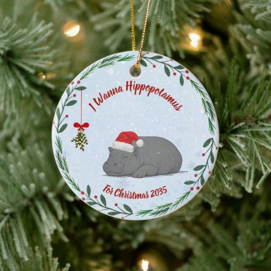 I Wanna Hippopotamus For Christmas ornament (Boom)