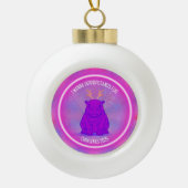 I Wanna Hippopotamus for Christmas - Purple Keramische Bal Ornament (Voorkant)